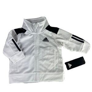 Adidas Baby Striped Track Jacket Size 3 Month Zip-Up Athletic Collared Soccer